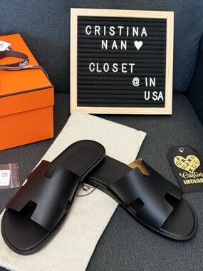 HERMES black Izmir sandals